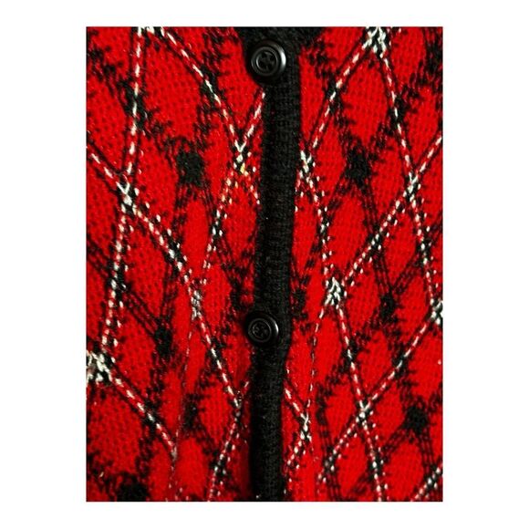 Vintage Cabin Creek Red Diamond Print Sweater Vest Sz XL - Picture 4 of 6